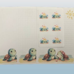 2024hänger Paar Schildkröten Briefpapier & Sticker Set