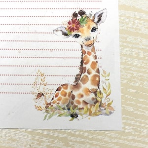 Gorgeous giraffe stationery, letter writing paper & sticker set