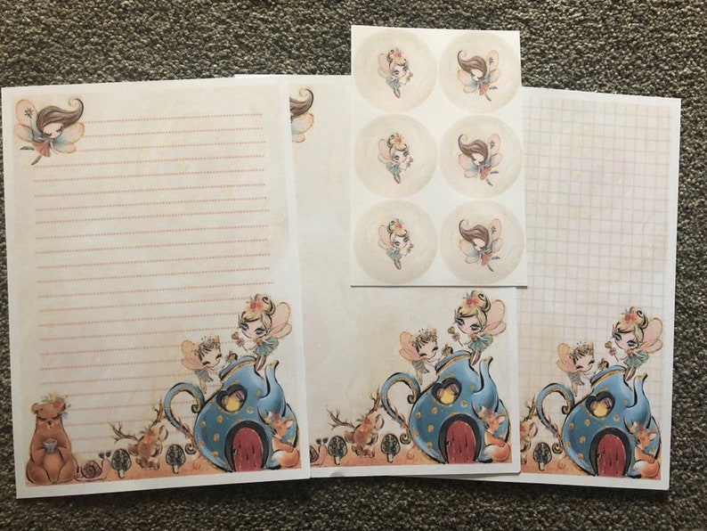 STUNNING Woodland Fairyland Stationery letter writing paper /& sticker set