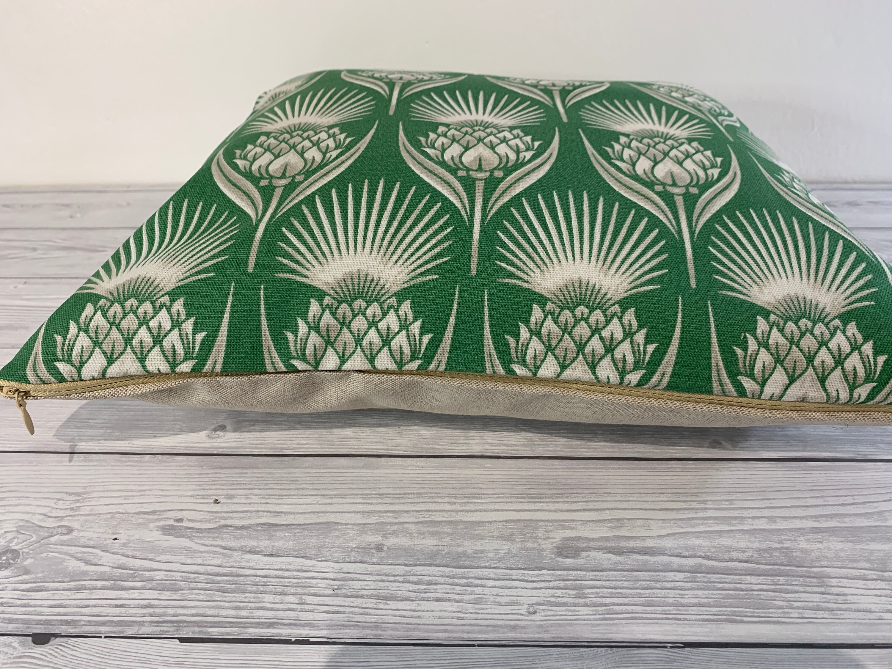 Green Cushion Cover Arto Deco Handmade sizes 14 or Etsy