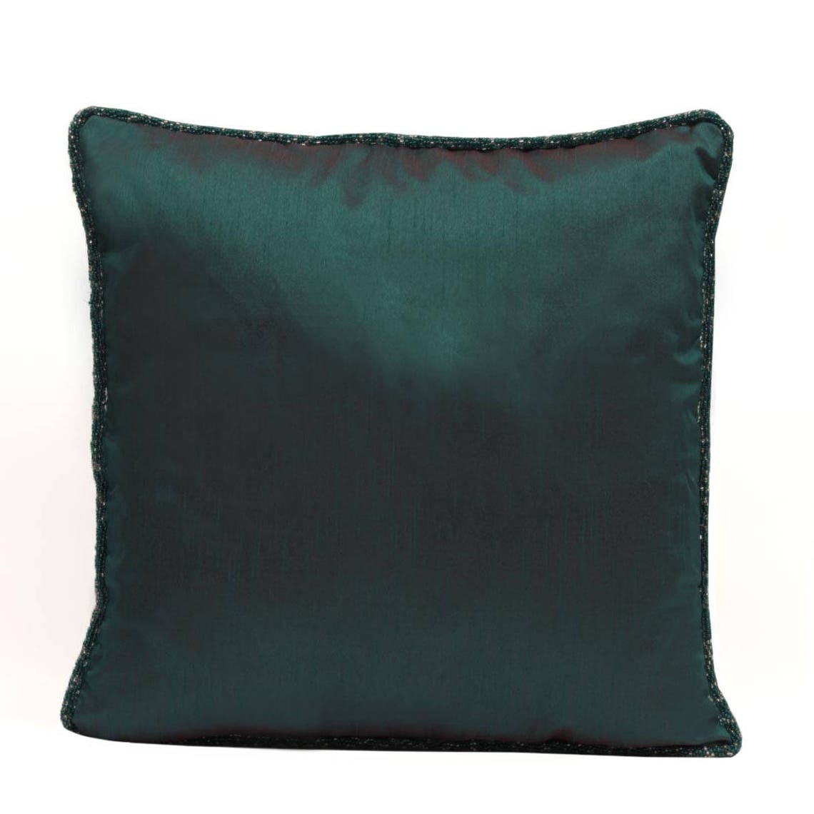 Dark Teal Pillow Cover Teal Throw Pillow Teal Bead Pillow Etsy