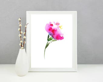 Peony Print. Peony Wall Art. Peony Watercolor. Peony Wall Decor. Peony Artwork. Peony Art Print. Peony Art. Pink Peony Botanical Art Print.