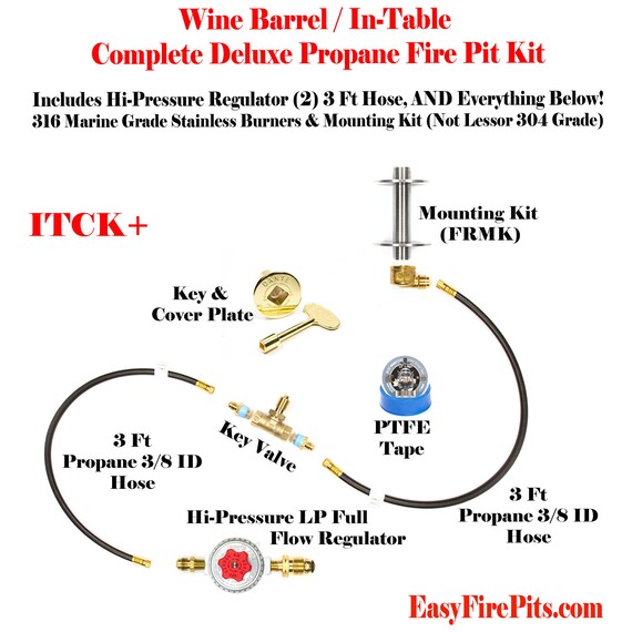 Itck Kit For Diy Gas Fire Table W Propane Tank In Table Etsy