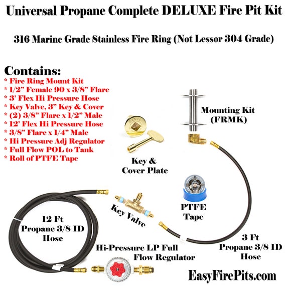 Ck Propane Diy Deluxe Fire Pit Kit W Mounting Kit Etsy