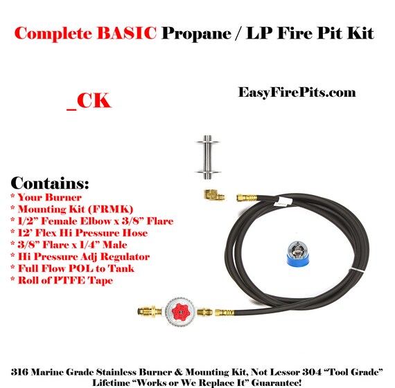 Ck Universal Propane Complete Basic Fire Pit Kit Includes Etsy