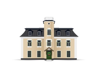 House Portrait / Custom House Illustration / Wedding Venue Illustration