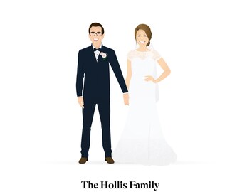 Wedding gift / Bride and Groom / Custom Wedding Illustration