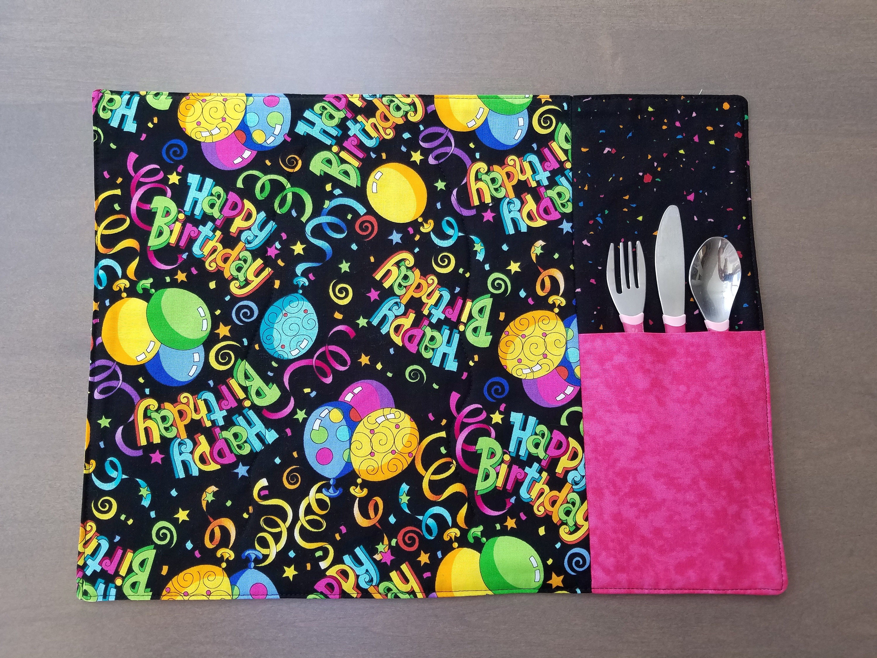 Birthday Placemats Quilted with Pockets Etsy