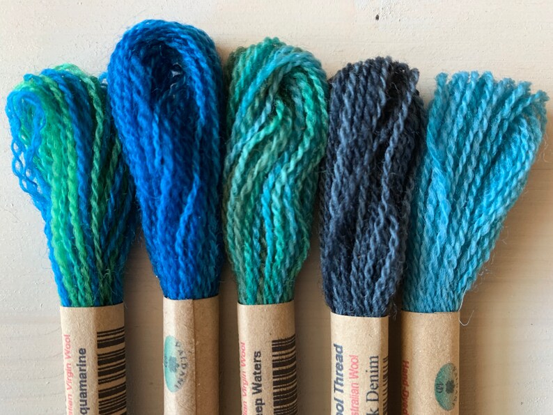 Wool embroidery floss set hand dyed variegated 100 Etsy