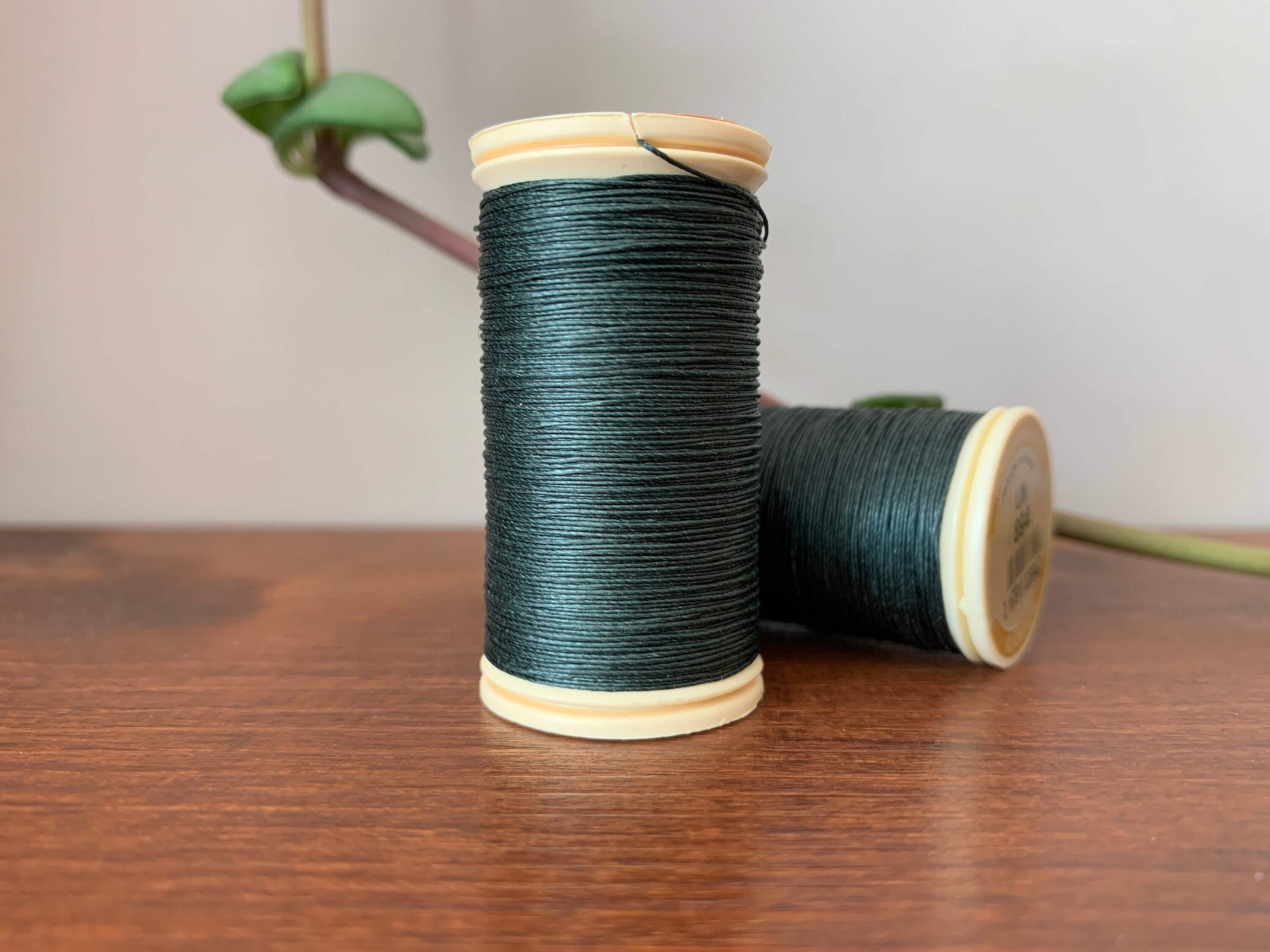 Linen thread Dark Green waxed linen hand sewing thread 30m Etsy