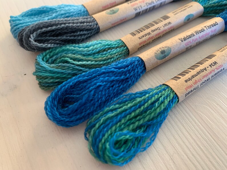 Wool embroidery floss set hand dyed variegated 100 Etsy