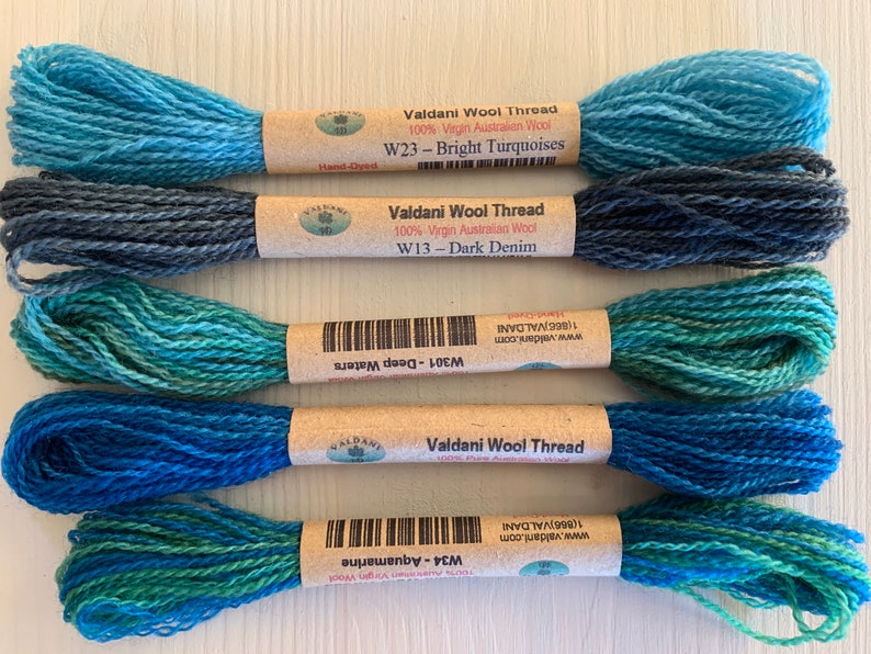 Wool embroidery floss set hand dyed variegated 100 Etsy