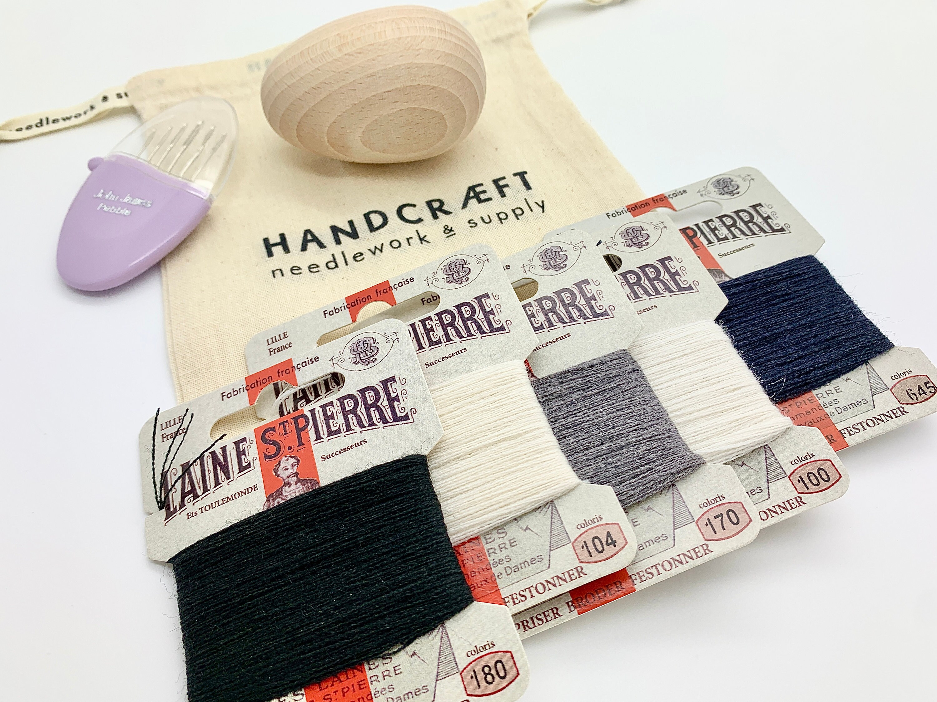 Home & Living darning needles wool blend floss and sewing box Mending