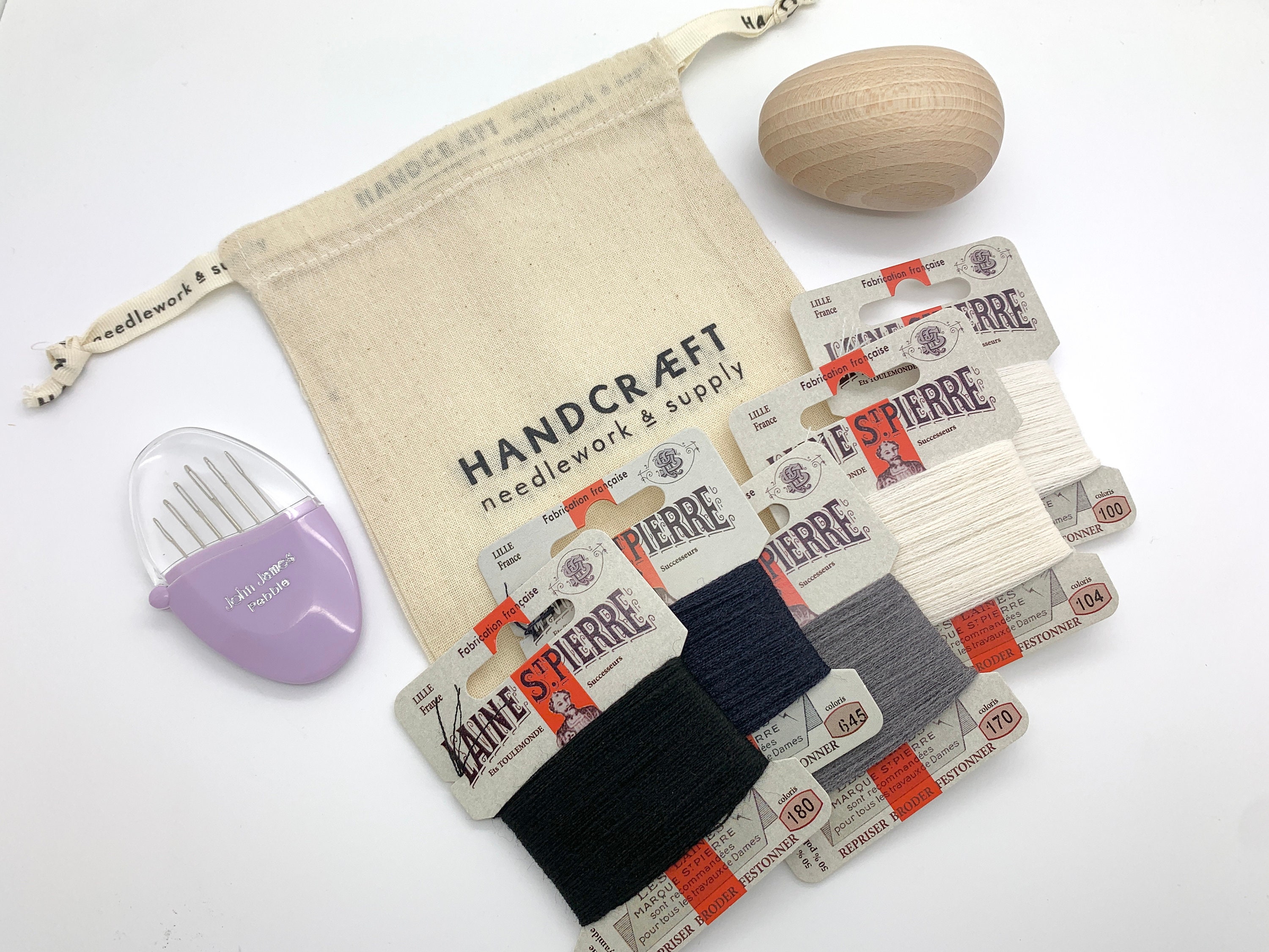 Home & Living darning needles wool blend floss and sewing box Mending