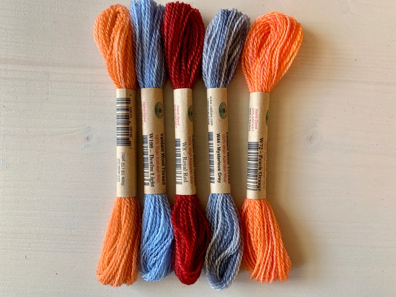 Wool embroidery floss set hand dyed variegated 100  etsy