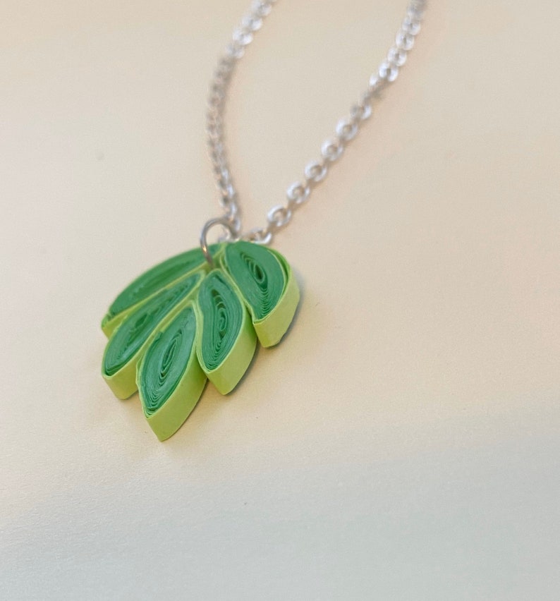 Green Quilling Necklace Etsy