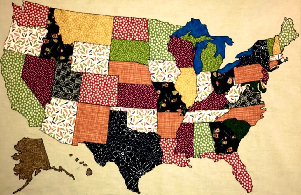 USA Fabric Map PDF Pattern Digital Tutorial with Clear Photos Etsy
