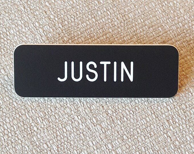 Custom Engraved Name Badge 1 X 3 With Pin Back, Engraved Name Tags