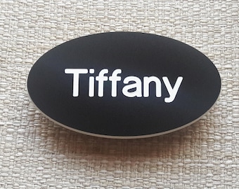 Engraved magnetic oval name badge, Personalized name tags, Magnetic name tag, Engraved Magnetic Name Tag, Magnetic Name Badge, Oval Name Tag