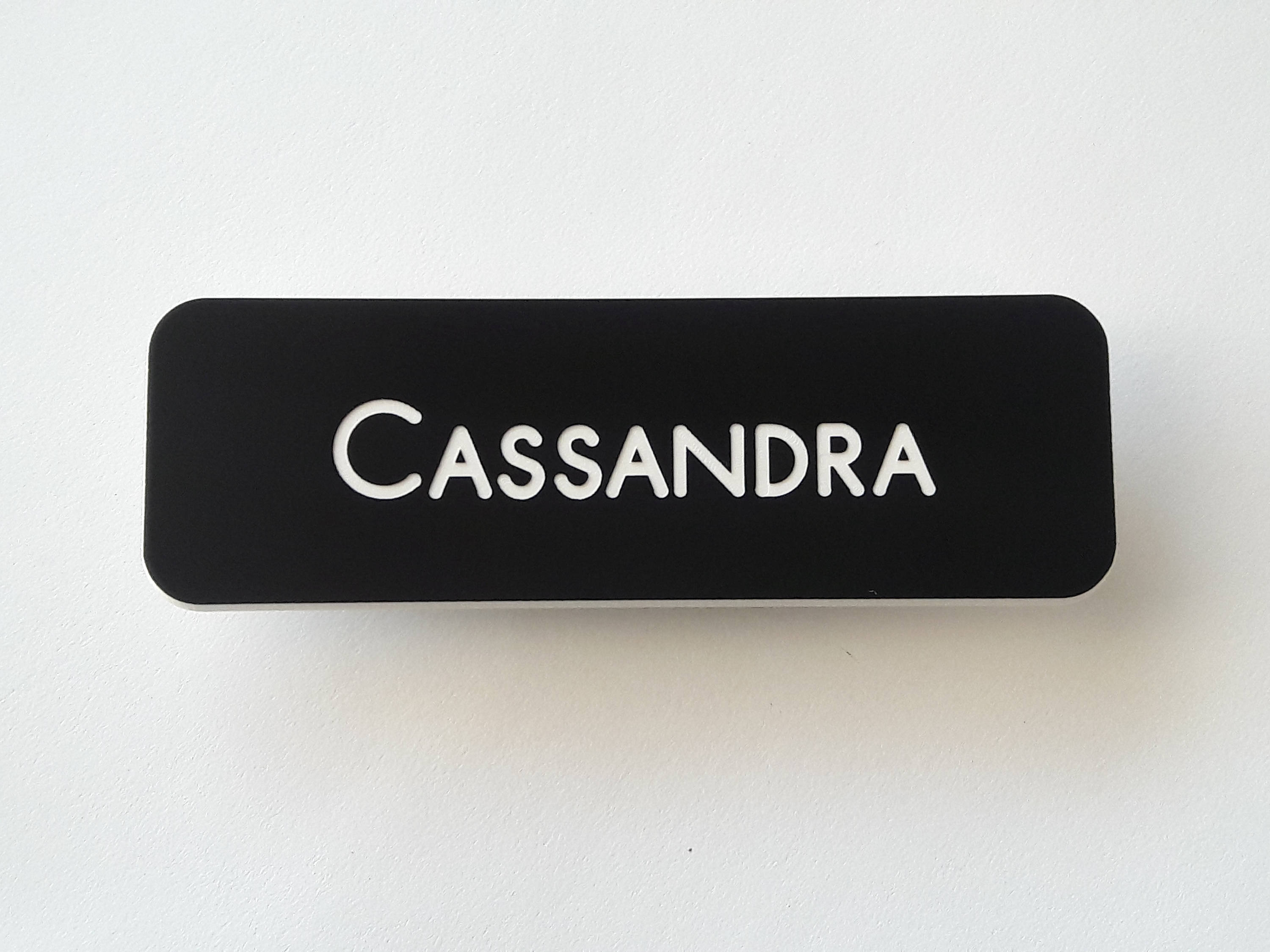 Engraved magnetic name badge 1" x 3", Personalized name tag…