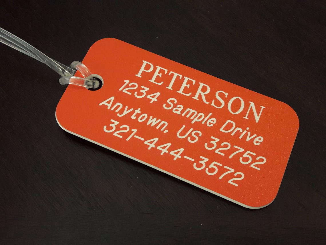 Engraved Luggage Tag Personalized Luggage Tag Custom Luggage Etsy