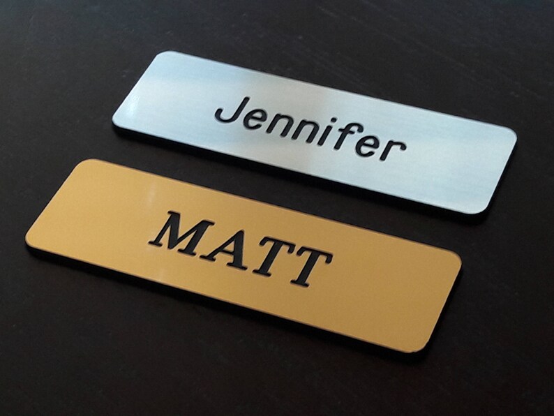 Custom Engraved Name Badge 1 X 3 With Pin Back Etsy