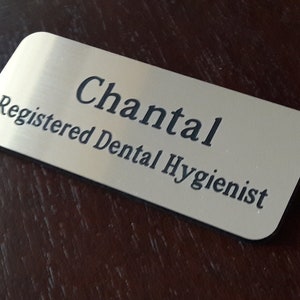 Custom Engraved Name Tags 1.5" x 3.5", Engraved Name Badge with Pin Back, Engraved Name Tag, Personalized Name Tags, Name Badges, Name Tag