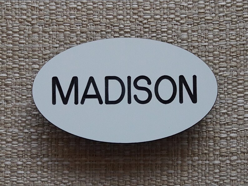 Engraved Oval Name Badge Personalized Name Tags Etsy