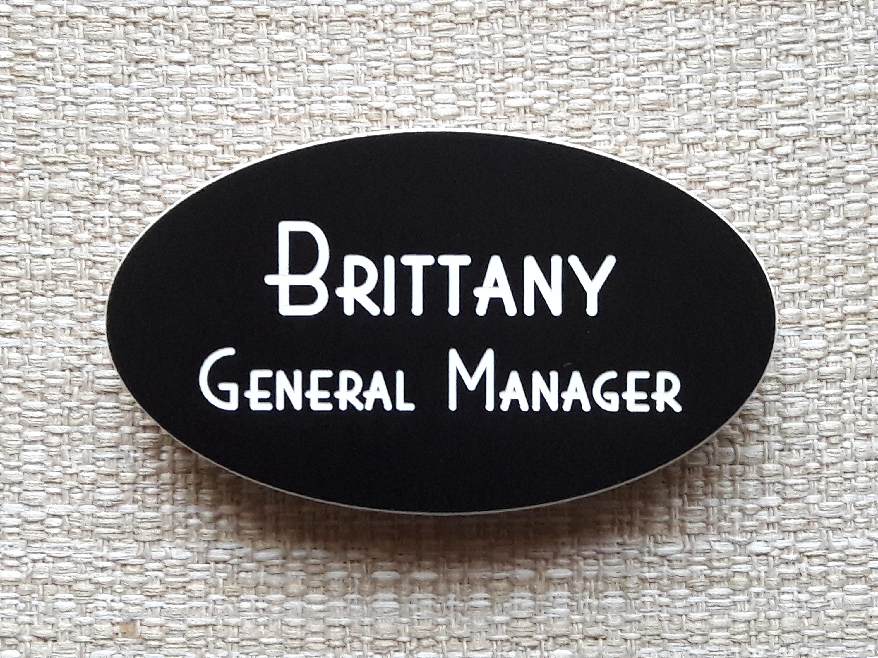 Engraved magnetic oval name badge, Personalized name tags, Magnetic n…