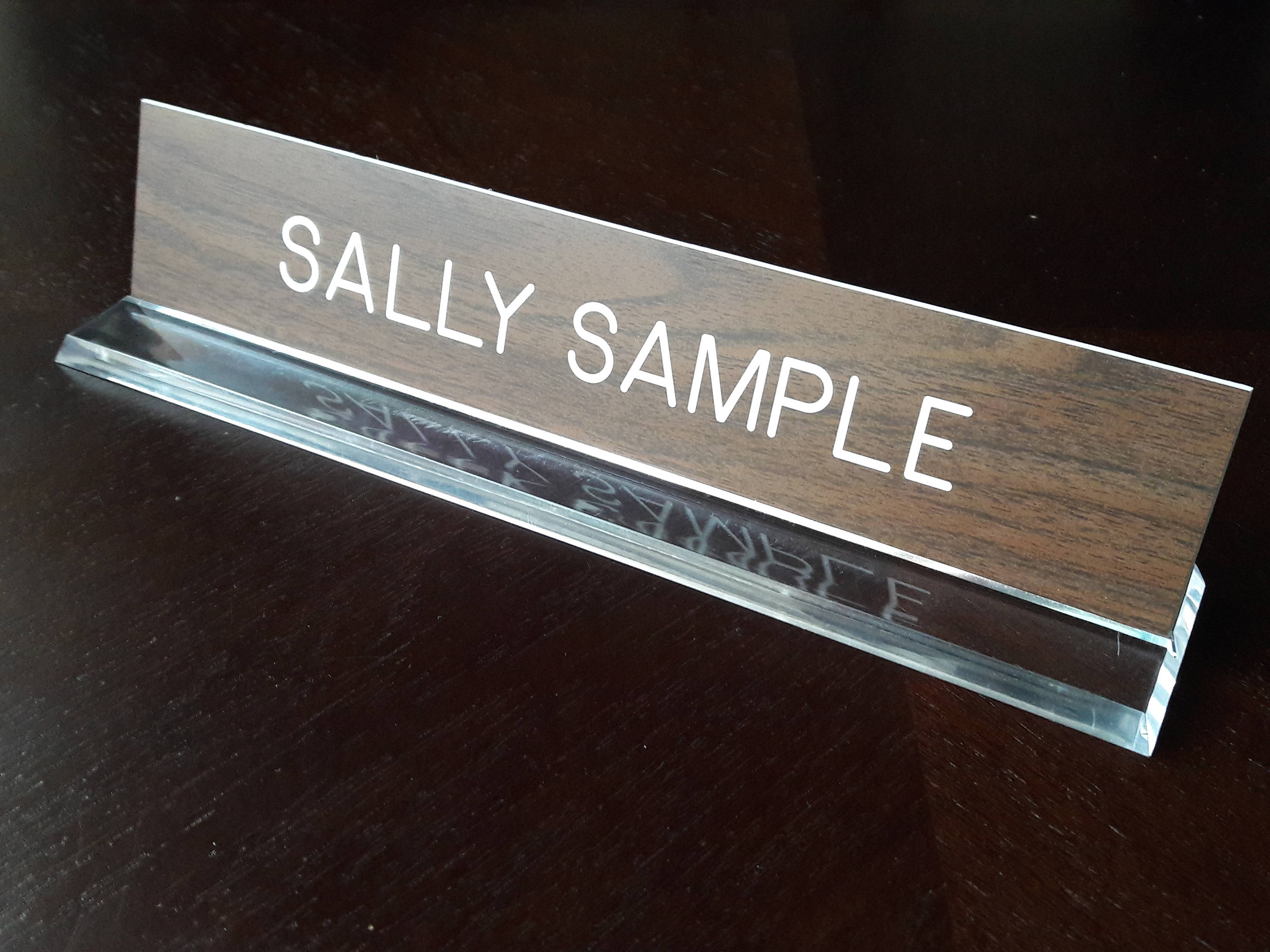 Personalized Desk Plate With Clear Base 2 X 10 Etsy