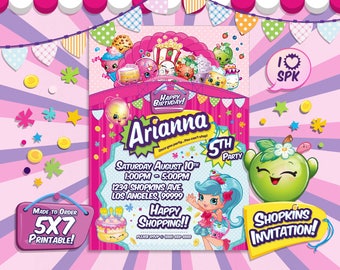 Shopkins Invitation, Shopkins Birthday, Shopkins Party, Shopkins Printables