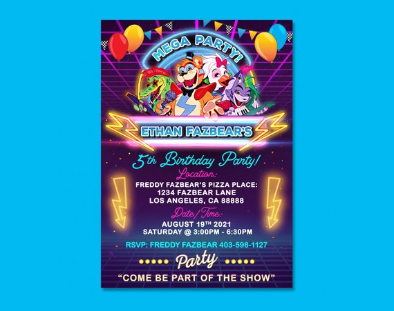 Five Nights at Freddy's Birthday Invitation 