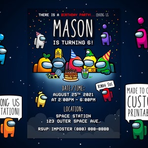 Among Us Invitation, Among Us Birthday, Among Us Invitation, Among Us Birthday
