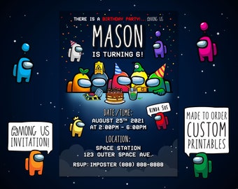 Among Us Invitation, Among Us Birthday, Among Us Invitation, Among Us Birthday