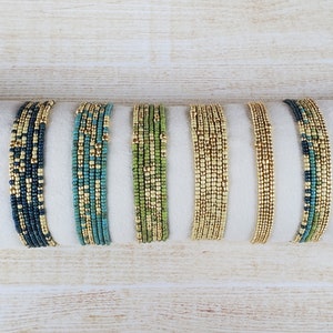 Tiny Seed Bead Bracelet Stack Stretch Minimal Set for Women Simple Delicate Everyday Gift for Her 2mm Miyuki Layering Jewelry Trending Now
