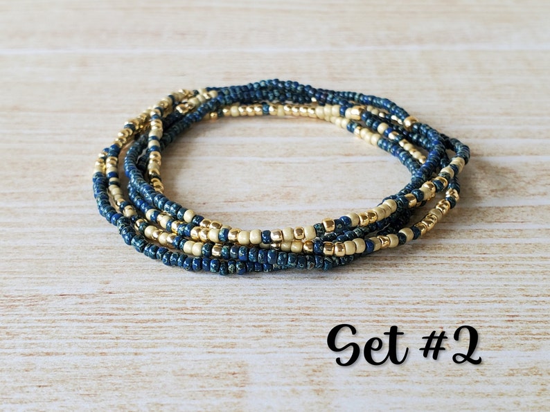 Stretch Bracelet Set Seed Bead Bracelets Minimalist Beaded Etsy