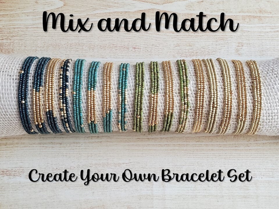 Seed Bead Bracelet, String Bracelet, Tiny Beaded Bracelets, Layering  Bracelet, Stack Bracelet Set of 3, Stretch Bracelet, Dainty Bracelet 