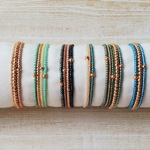 Stretch Bracelet Set, Seed Bead Bracelets, Minimalist Beaded Bracelets for Women, Boho Bracelets, Dainty Bracelet, Simple Jewelry, Elastic