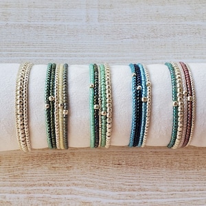 Stretch Bracelet Set, Seed Bead Bracelets, Minimalist Beaded Bracelets for Women, Boho Bracelets, Dainty Bracelet, Simple Jewelry, Elastic