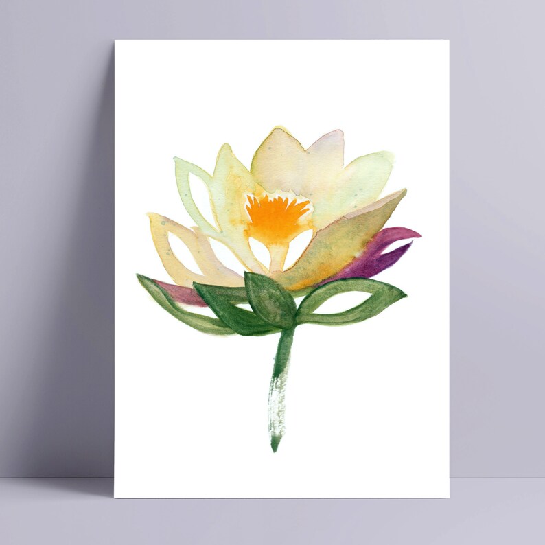 Abstract Lotus Flower Printable Lotus Printable Wall Art Etsy