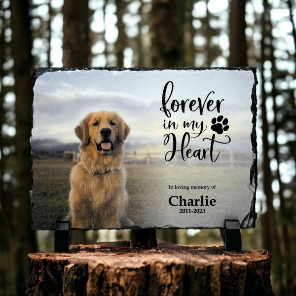 Pet Memorial Rectangle Stone, Pet Loss Gifts, Granite Stone, Custom Photo Gravestone, Pet Lovers Gifts, Sympathy Gifts, Grave Marker