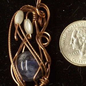 Wire Wrapped Sodalite Sphere Pendant in Copper Healing Gemstone Sodalite Sphere Wire Wrap Sodalite Sphere Necklace Sodalite Sphere Jewelry