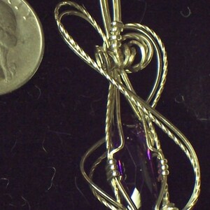 Wire Wrapped Swarovski Crystal Pendant in Sterling Silver Healing Gemstone Swarovski Crystal Wire Wrap Swarovski Necklace Swarovski Jewelry