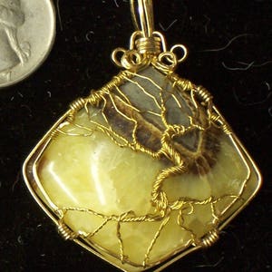 Wire Wrapped Septarian Pendant in Jewelers Bronze Healing Gemstone Septarian Tree of Life Wire Wrap Septarian Necklace Septarian Jewelry