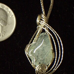 Wire Wrapped Blue Topaz Pendant in Sterling Silver Healing Gemstone Blue Topaz Wire Wrap Blue Topaz Necklace Blue Topaz Jewelry