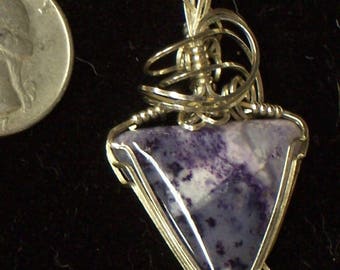Wire Wrapped Bertrandite Pendant in Sterling Silver Healing Gemstone Bertrandite Wire Wrap Bertrandite Necklace Bertrandite Jewelry