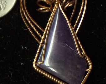 Wire Wrapped Bertrandite Pendant in Copper Healing Gemstone Bertrandite Wire Wrap Bertrandite Necklace Bertrandite Jewelry