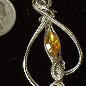 Wire Wrapped Swarovski Crystal Pendant in Sterling Silver Healing Gemstone Swarovski Crystal Wire Wrap Swarovski Crystal Necklace Jewelry