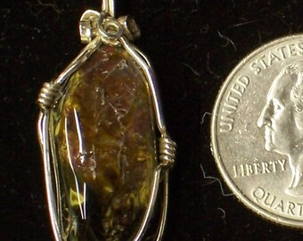 Wire Wrapped Pietersite Pendant in Sterling Silver Healing Gemstone Pietersite Wire Wrap Pietersite Necklace Pietersite Jewelry