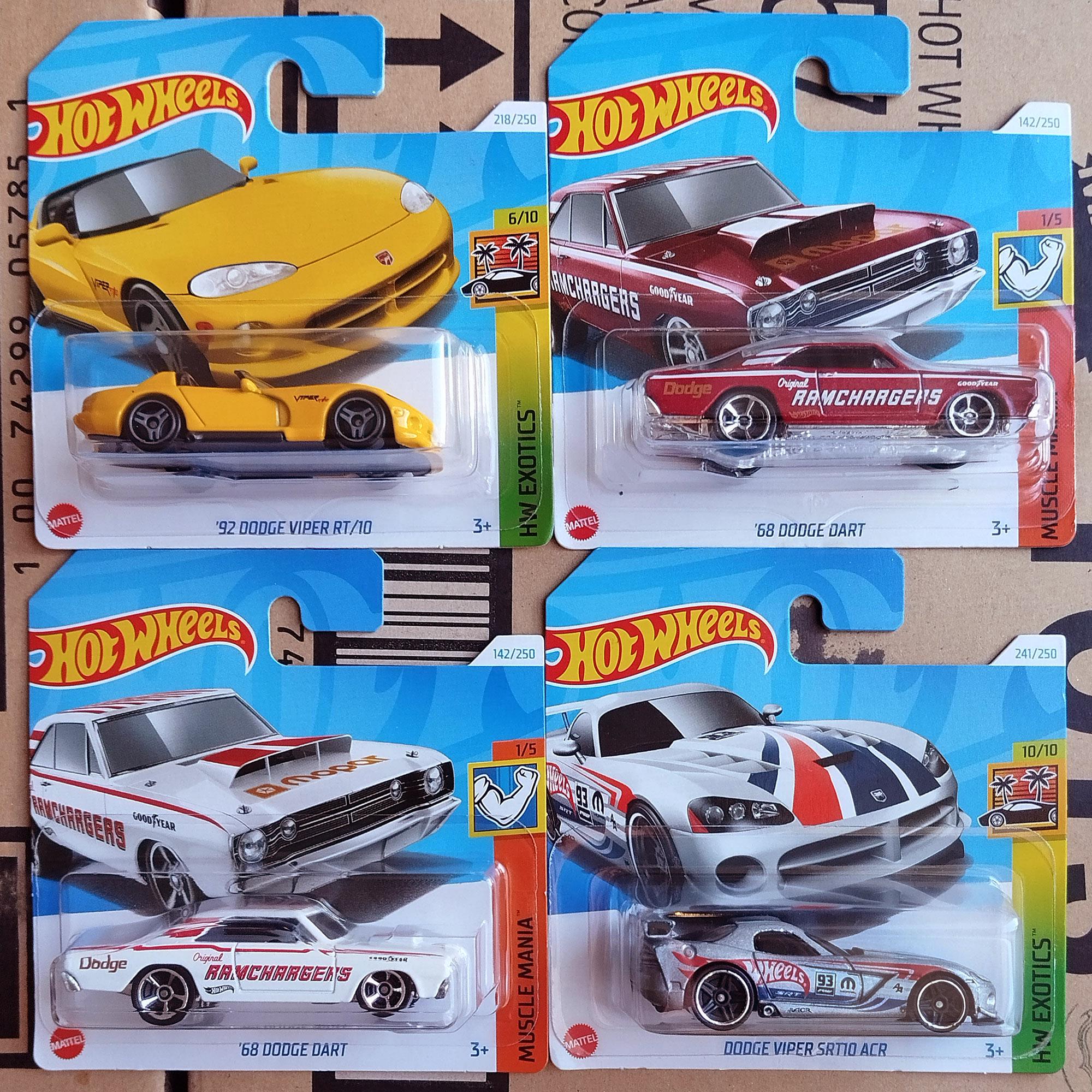 4 Hot Wheels Dodge Viper Dart Diecast 1/64 Scale Models Set | Rare